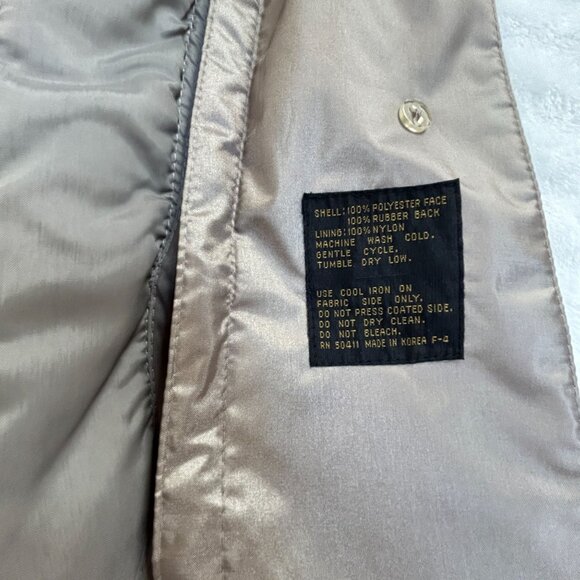 Chiango By Fleet Street Womens Long Rain Coat Size 6 Beige Pockets Lined Korea - Picture 5 of 13